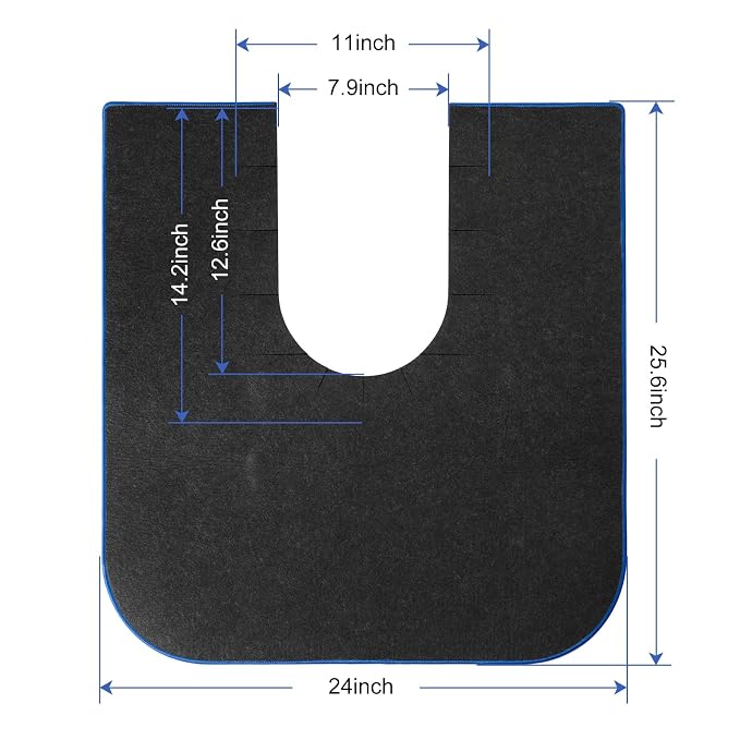 Upgrade Round Commode Potty Training Mats for Boys, Toilet Training Mats, Potty Training Toilet Rugs, Toilet Rugs u Shaped Washable,Toilet mats for Bathroom(4 Pack, Dark Grey)