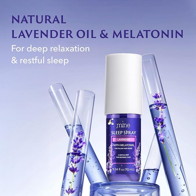 Lavender Sleep Spray with Melatonin - Natural Pillow Mist for Deep Sleep - Calming Lavender Linen Bed Spray for Adults, Gifts for Teen Girls and Women