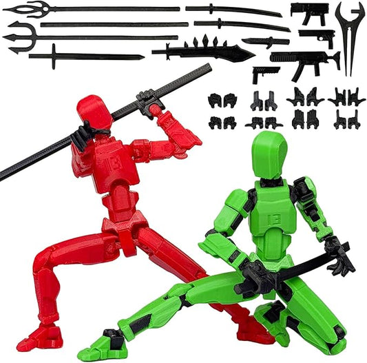 2PCS Assembly Completed T13 Action Figure,Multi-Jointed, Articulated T13 Desktop Decoration,Nova 13 Action Figures Desktop Decorations for Game Lovers Toy (Black)