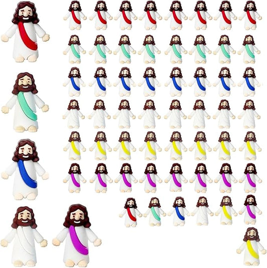 Mini Jesus Figures, Set of 60pcs Action Figures Little Jesus Figures, Tiny Jesus Figures to Hide and Seek Religious Gifts for Easter Egg Stuffers