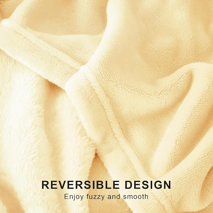 Hansleep Full Bright Yellow Fleece Blanket, Soft Flannel Bed Blanket | Fuzzy Cozy Blanket 84x90 Inches, Multi-use for Bed, Sofa, Couch, Travel, Camping, All Season Warm Lightweight Cover