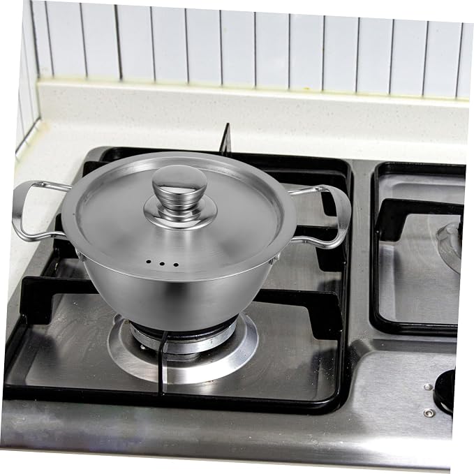 SHOWERORO Korean Ramen Noodle Pot Stainless Steel Soup Pot Dual Handles for Seafood and Pasta Cooking and Easy to Clean for Family Gatherings