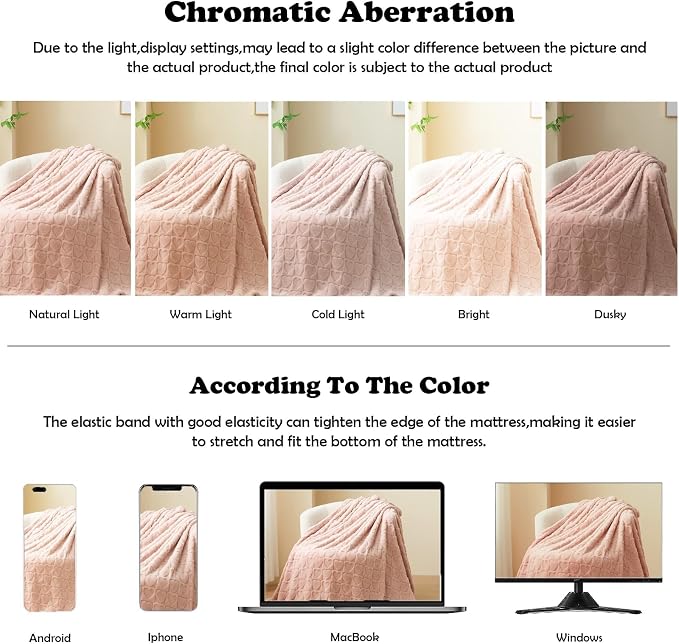 NEWCOSPLAY 3D Heart Checkered Flannel Queen Blanket, Dusty Pink, 90"x90" | Super Soft Cute Lightweight Decorative Premium Silky Fleece Blanket for Couch Sofa Bed, Gift for Women Men, All Season Use