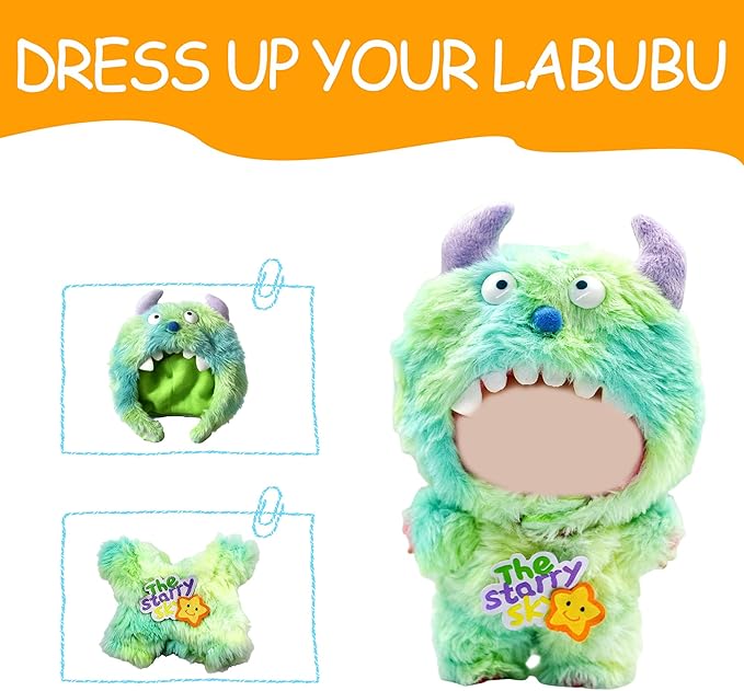 17cm Doll Clothes, Bear Outfits for Clothes Set, Premium Fashion Dolls Keychain Accessories, Faking Animal Style Outfit Jumpsuit (G)