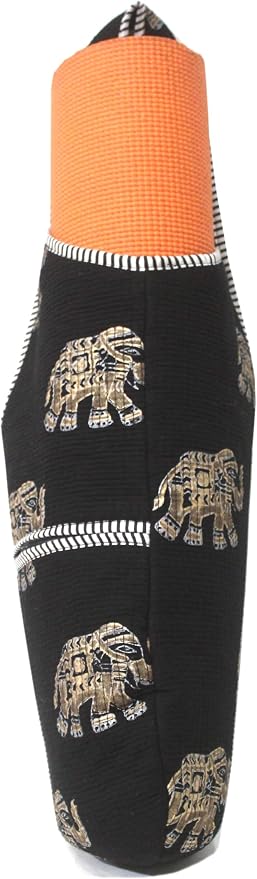 INDIAN CRAFT CASTLE Yoga Mat Bag | Tote Mat Bag | Sling Yoga Tote w/Large Side Pocket & Zipper Pocket | Yoga Mat Carrier Fits Most Size Mats