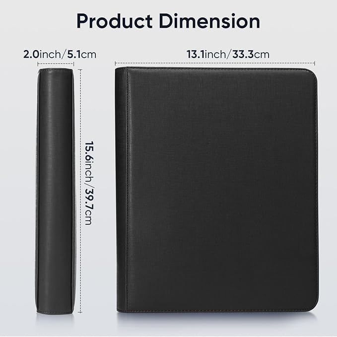 Top Loader Binder - 9 Pocket, Holds 252 Toploaders, 9 Toploaders Included, Card Storage for Trading Cards in 3 x 4'' Toploader, Premium Zippered PU Toploader Binder for TCG, Sports Cards