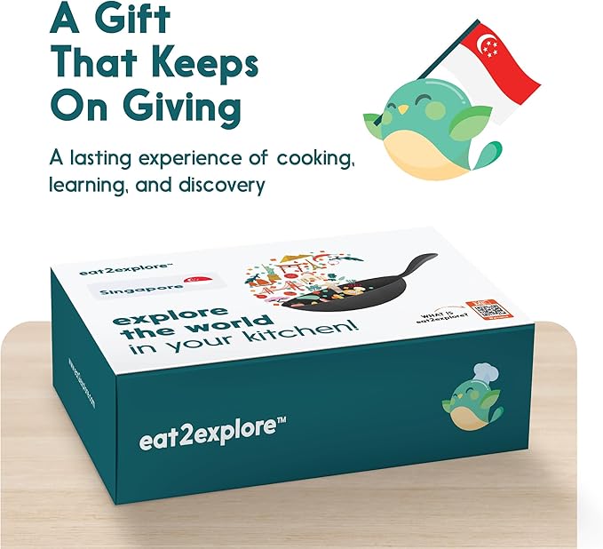 Cooking Kits for Kids - Interactive & Educational Set with 3 Recipe Cards, Key Ingredients & Cooking Tools - Ideal Idea for Kids who Love to Create Meals (Singapore Edition)