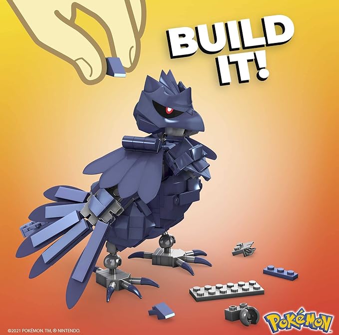 MEGA Corviknight Building Set With 340 Compatible Bricks and Pieces and Poké Ball, Toy Gift Set