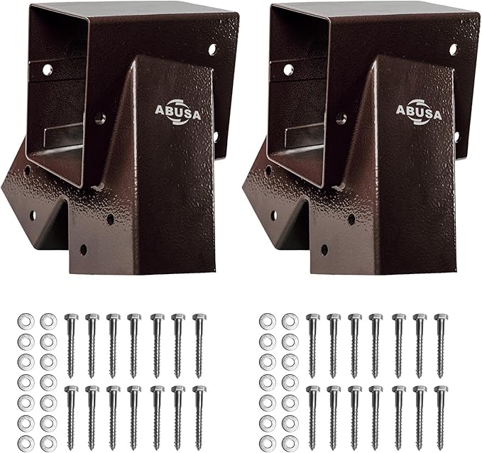 ABUSA Heavy Duty Swing Sets Brackets Including 2 Bronze A-Frame Swing Set Brackets and 4 Swing Hangers for Playground Equipment Mounting Parts Hardware Included (Bronze)