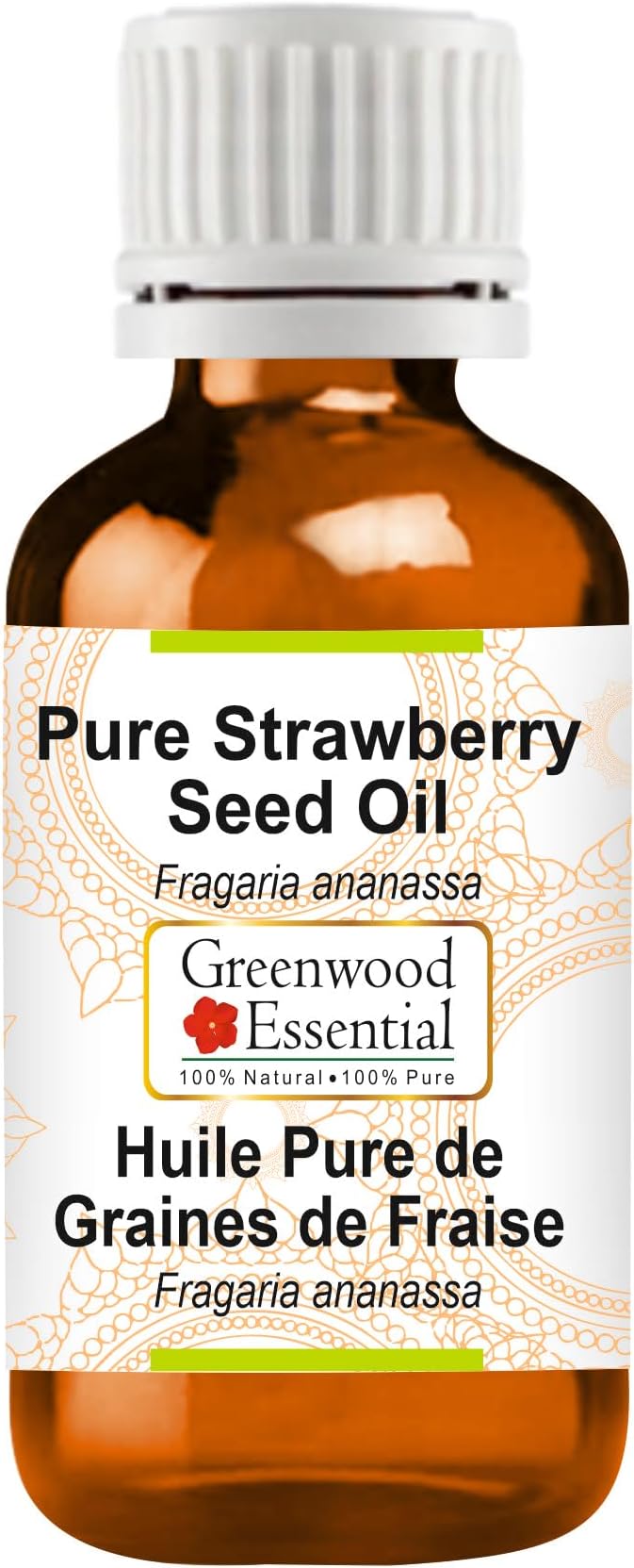 Greenwood Essential Strawberry Seed Oil (Fragaria ananassa) | Infused | Pure | Non-Sticky | Lightweight | For Skin Blends | Natural Plant Extract | For Men & Women | All Skin Types | 100ml (3.38 oz)