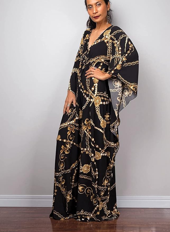 Venasha Womens Caftan Floral Print Kaftan Dress Short Sleeve Swimsuit Cover up Loungewear for Summer