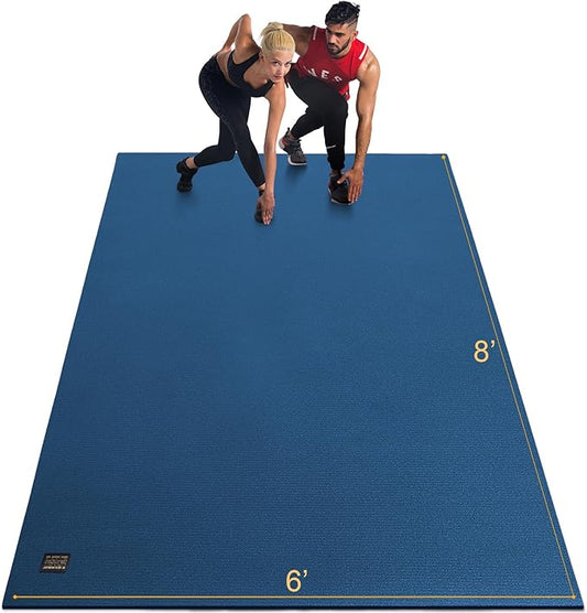 GXMMAT Extra Large Exercise Mat 16'x6'/12'x6'/10'x6'/8'x6'(7mm), Extra Wide Workout Mats for Home Gym Flooring, Non-Slip Thick Durable Cardio Mat for MMA,Plyo,Jump Rope,Weights,Fitness,Shoe-Friendly
