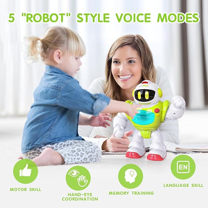 P&C Baby Walking Activity Remote Control Robot with Musical, Sounds, Light Interactive Early Learning Toddlers Toys for Birthday Gift