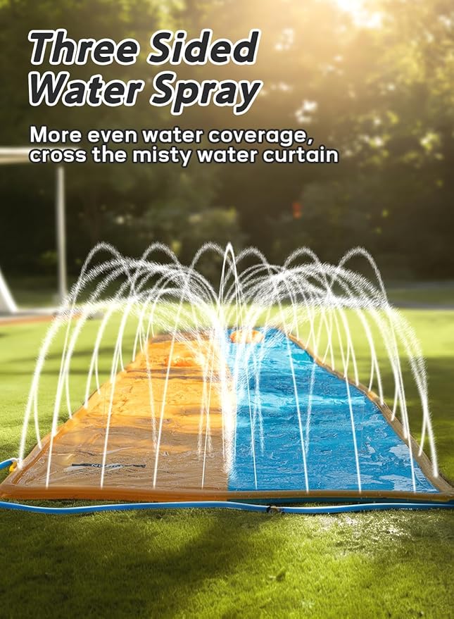 Spring Water 20FT Slip and Slide, Extra Long Water Slide for Kids and Adults, Slip n Slide with 2 Inflatable Bodyboards and Sprinkler, Giant Summer Heavy Duty Water Slides Outdoor Toys for Backyard