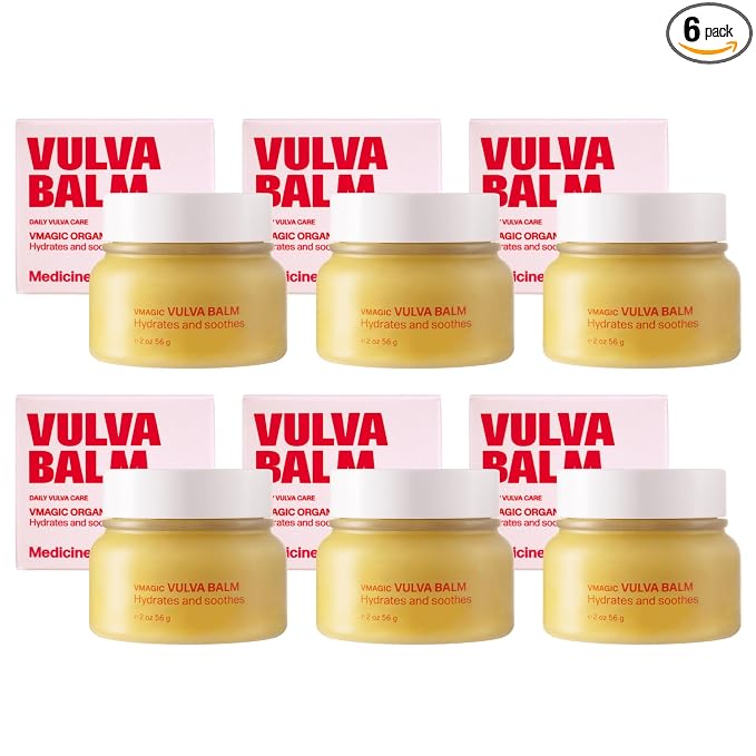 VMAGIC by Medicine Mama Organic Vulva Balm – Intimate Skin Care, Menopause Support – Relieves Feminine Dryness, Itching & Irritation – Hormone Free, Vaginal Moisturizer for Women – 6 Pack, 2 oz Each