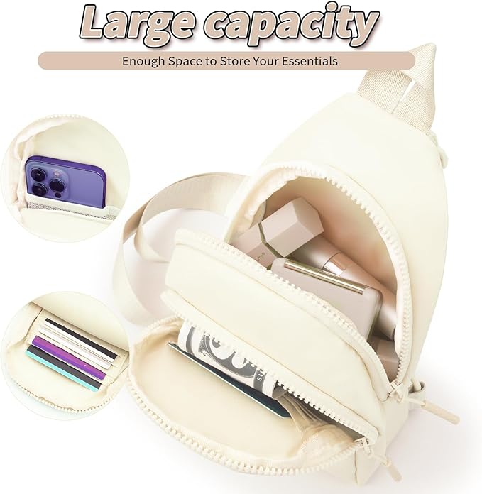 Birthday Gift for 5 6 7 8 9 10 11 12 13 14 15 16 Year Old Girls Fanny Pack Crossbody Bags for Women,Cute Trendy Stuff - Cream,B