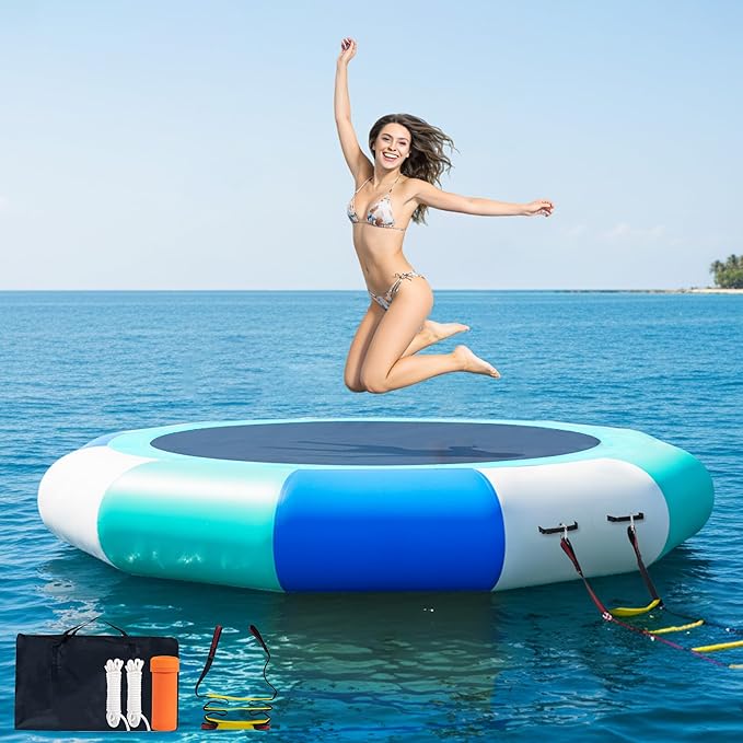 COOLWAVE Water Trampoline for Lake, Floating Trampoline for Lake Pool Ocean with Pump