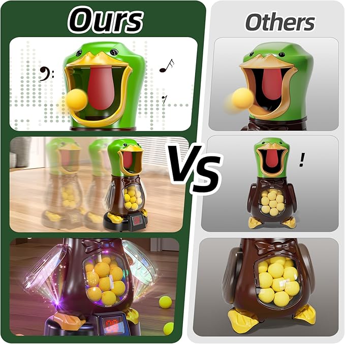 Duck Shooting Toys for Kids 3-5 Years, 2 Packs of Foam Shooting Toy with Movable Shooting Game, Interactive Competition Game Gifts for Boys and Girls Ages 6 7 8 9+ Years Old