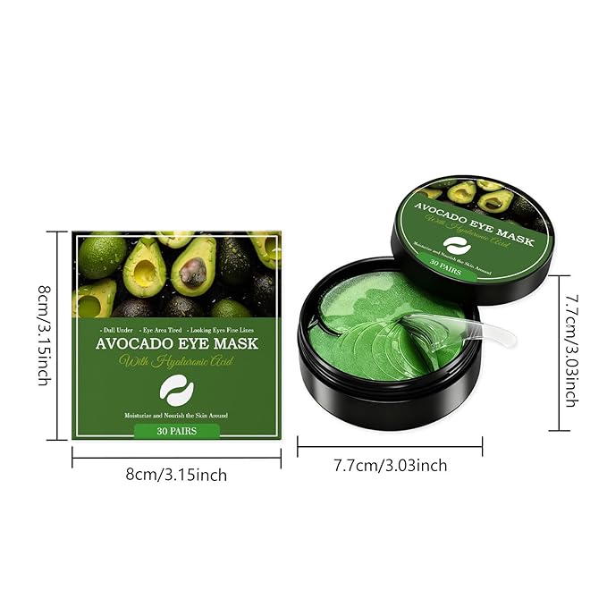 Grospe Avocado Eye Mask,Hyaluronic Acid Moisturizing Eye Mask,Moisturizes And Fills The Skin Around The Eyes,Daily Care Eye Makeup Is More Comfortable