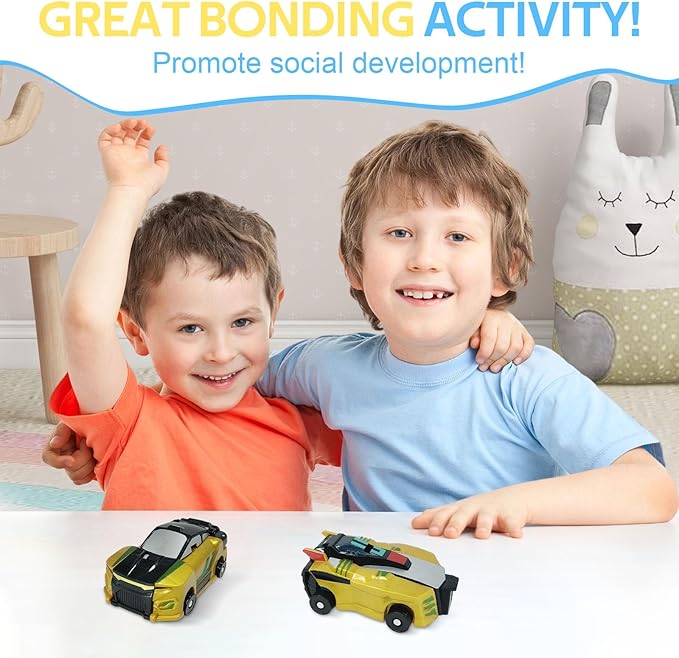 Dinosaur Collision Transforming Car Toy,Magnetic Cars Transform Into Dinosaurs,Transformation Car Toys For Boys & Girls With Transform Feature,Party Gift For Birthday,Christmas (Golden Dragon)