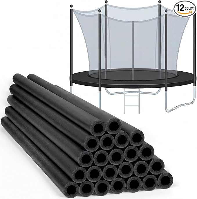 Gemscream 12 Pcs Trampoline Pole Foam Sleeve 35.4" Length 2026 Upgrade Materials Waterproof Trampoline Poles Cover Replacement for Outdoor Accessories