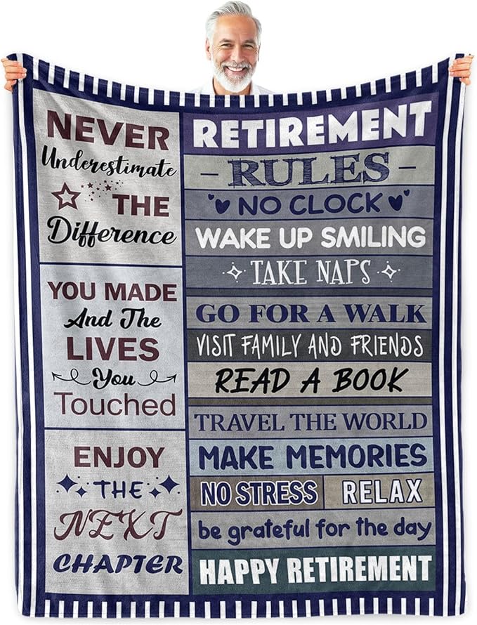 Sruemiul Retirement Gifts for Men, Retirement Blanket for Men 50"x60"