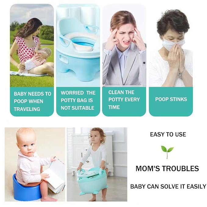 OULIGET Potty Chair Liners with Elastic, Portable Potty Training Bags, Potty Refill Liners Disposable for Toddlers Kids and Baby,Toilet Seat Cover,17x8Inches,Clear,200pieces