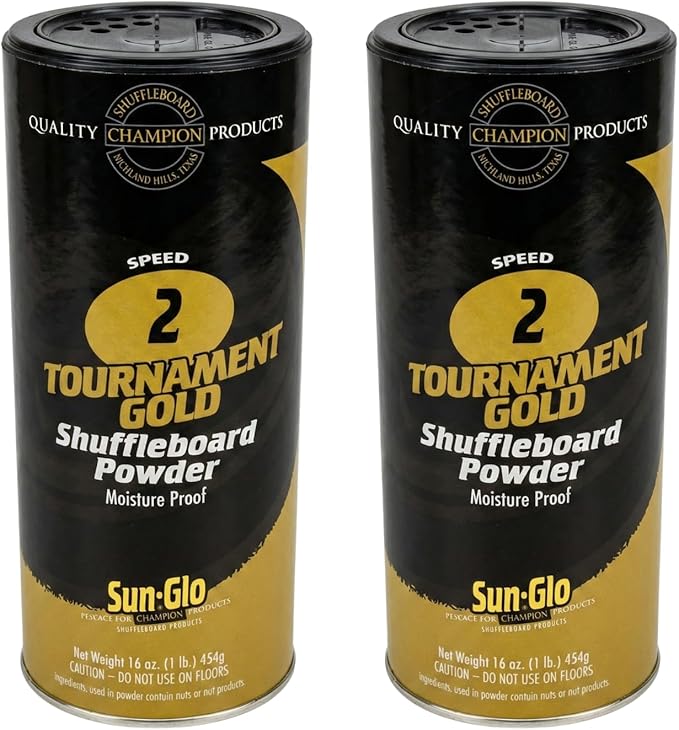 Sun-Glo Twin Pack of 2 Speed Shuffleboard Powder Wax with a Shuffleboard Sweep bundle option