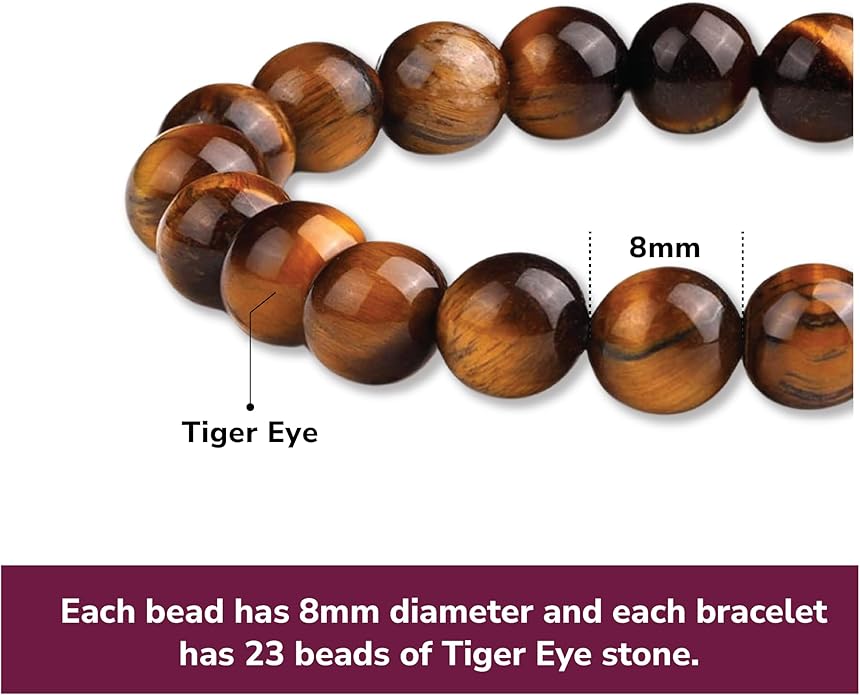 Crystal Vibe 8mm Beaded Bracelets For Women Men - Healing Crystal Bracelet - Adjustable Size