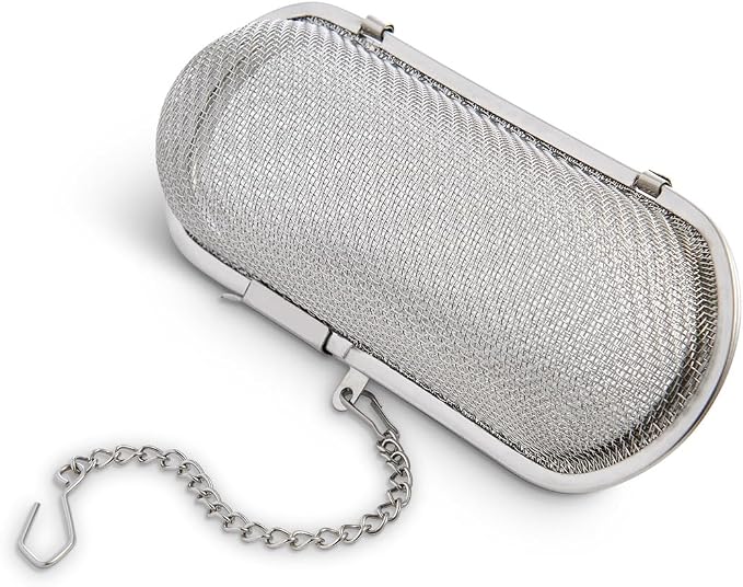 HIC Kitchen Herb Infuser Pod, 18/8 Stainless Steel Mesh, For Herbs, Spices, and Loose Teas, Set of 2
