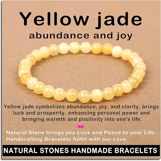 AD Beads Handmade Gemstone Stretch Elastic Bracelet Crystal Healing Reiki Nature's Beauty and Spiritual Essence Unisex