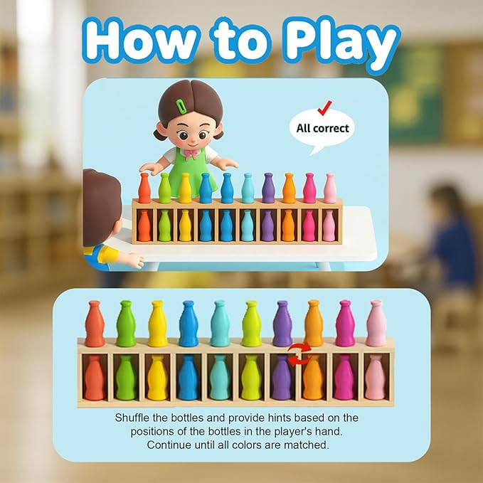 Bottle Color Match Game, Fun Family Board Game for Kids 8-12, 2-4 Player Bottle Collision Game for Kids and Adults, Perfect for Travel Camping Holidays Party Night