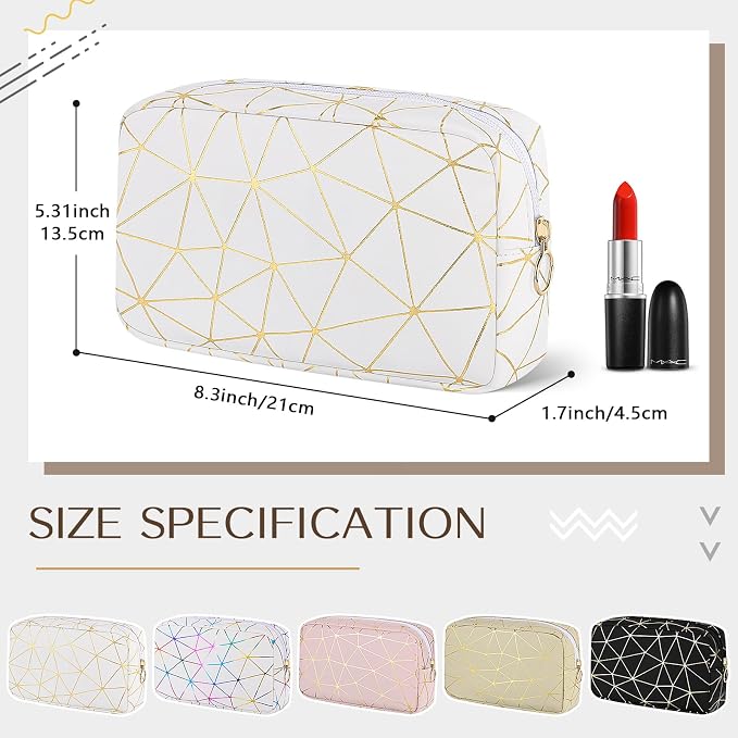 Likesing Period Bag for Girls Womens, Leather Sanitary Napkin Storage Bag, Portable Menstrual Pad Bag Period Pads Pouch (White Gold)