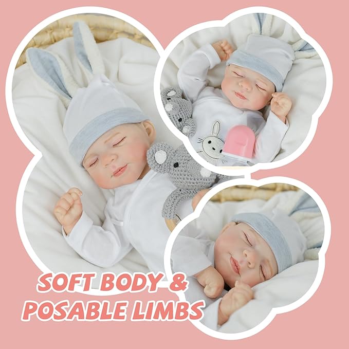 Lifelike Reborn Baby Dolls - 18 inch Realistic Baby Doll Weighted Newborn with Soft Body, Real Life Baby Girl Gift Set for Children and Collectors