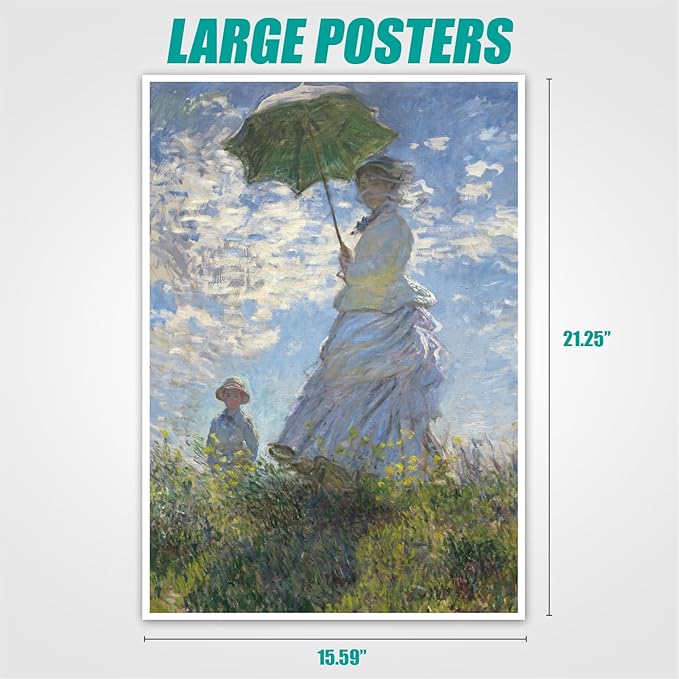 Antelope - 1000 Piece Puzzle for Adults, Woman with a Parasol - Madame Monet and Her Son, by Claude Monet - Officially Licensed, Jigsaw Puzzles 1000 Pieces, High Resolution, Matte Finish, No Dust