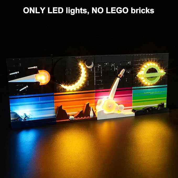 Vaodest LED Light for Lego 21340 Tales of The Space Age Set,Design and Configuration Compatible with Model 21340(LED Light Only, Not Building Block Kit)