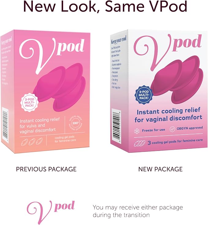 Feminine Cooling Gel Pods for Vaginal & Vulva Pain | Reusable | Helps Peri-Menopause, Post-Partum Relief, Soothes Itching, Burning, Dryness & Swelling | Hypoallergenic, Odor-Free, Multi Pack, 4.1 Oz