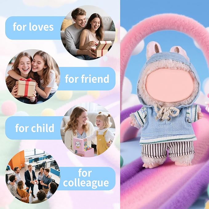 Coolcandy 17cm Doll Clothes, Fashionable Dolls Outfit with Accessories Suit, Stylish Adorable Dolls Clothes Set, Soft Fabric, Detailed Stitching(Doll Not Included)
