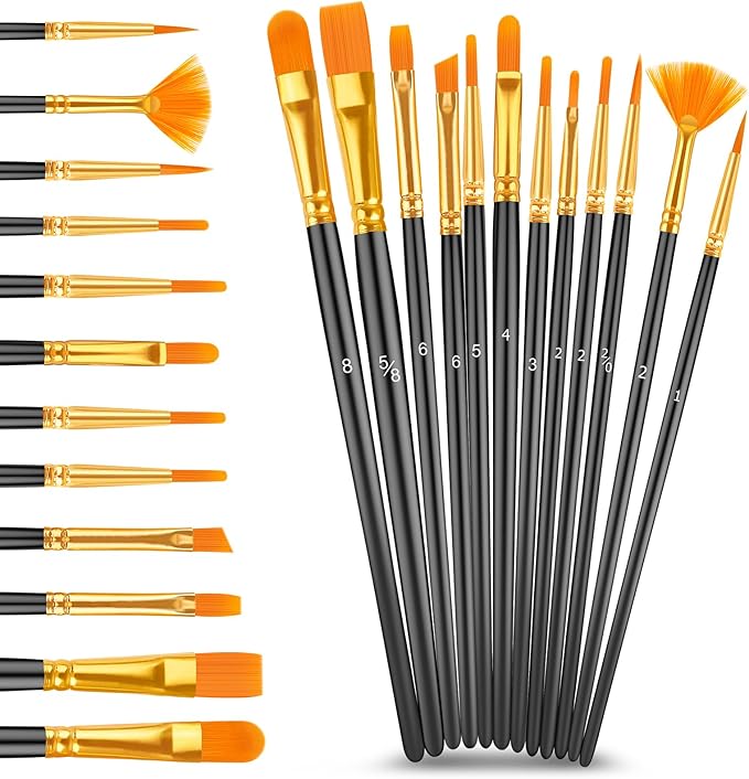 Caliart Acrylic Paint Set with 12 Brushes, 72 Colors (59ml, 2oz) Art Craft Paints Gifts for Artists Adults Beginners Painters, Halloween Pumpkin Canvas Ceramic Rock Painting Kit Art Supplies