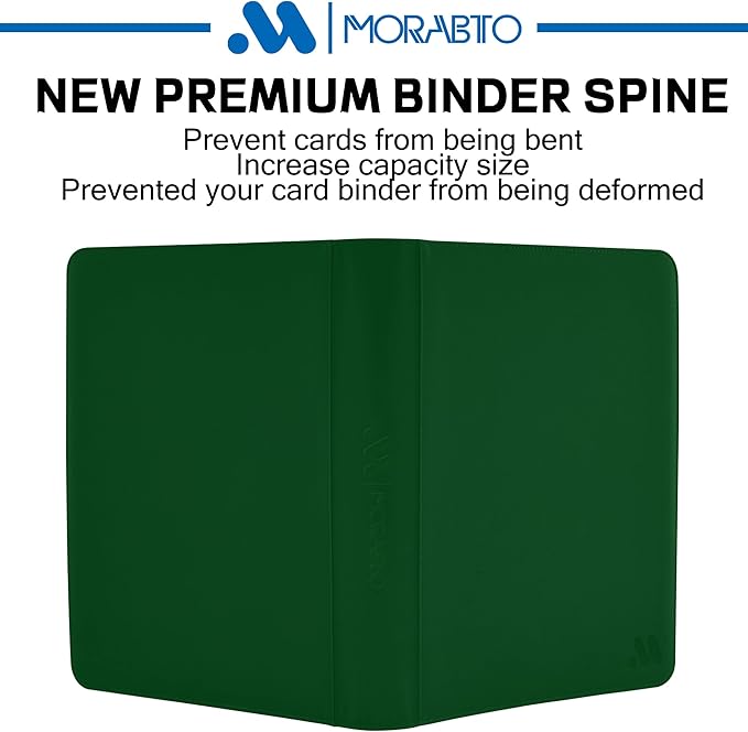 Top Loader Binder, Holds 324 Top Loaders,9 Pocket Top Loader Binders for 3" x 5" Rigid Cards,Top Loader Card Binder for Hard Plastic Top Loaders -Green