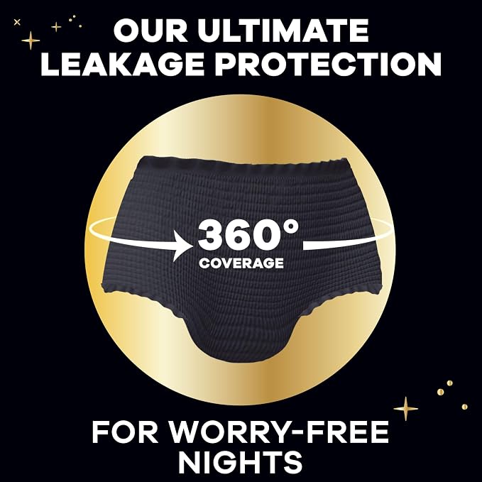 Always ZZZs Disposable Period Underwear, Size L, Absorbs 5X More Than an Ultra Thin Overnight Pad, Comfortable Sleep Worry-Free Nights 26 Count