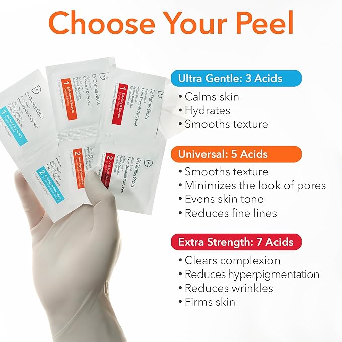 Dr. Dennis Gross Alpha Beta Universal Daily Peel: for Uneven Tone or Texture and Fine Lines or Enlarged Pores, (60 Treatments)