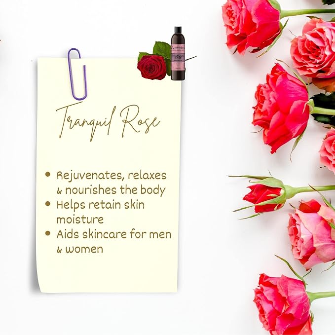 Aesthetic Naturals Massage Oil (Tranquil Rose) Ciana Natural Massage Oil for Men and Women