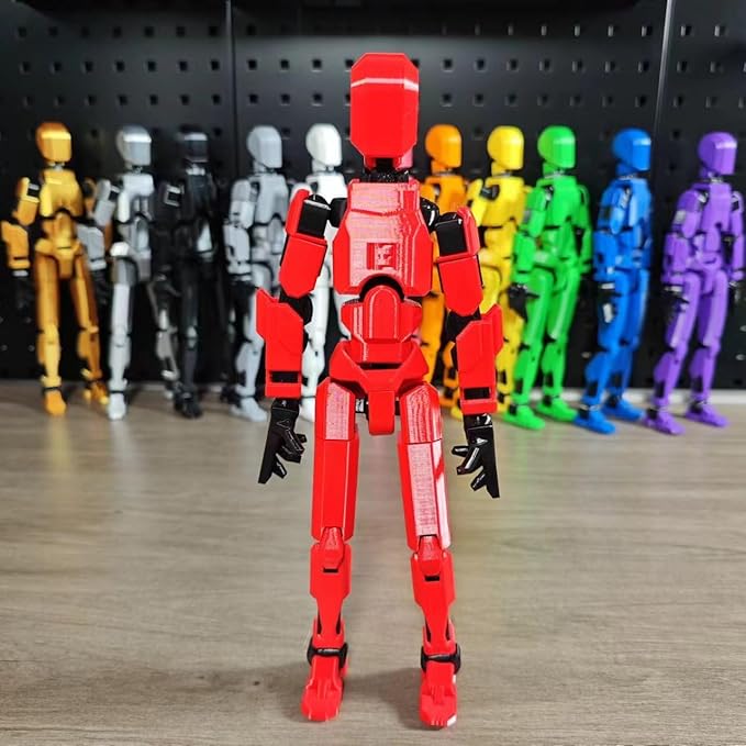 Assembly Completed-Titan 13 Action Figure Set,Nova 13 Action Figures,Titan 13 Robot Action Figure,3D Printed Multi-Jointed Action Figures Dummy Robot 13 (Red)