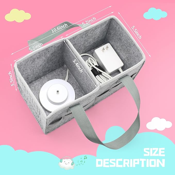 Carrying case for Toniebox Audio Player and Figurines Starter Set,Felt Organizer Bag,Travel for toniebox 2 Earphone and charger accessories portable bag (Grey)