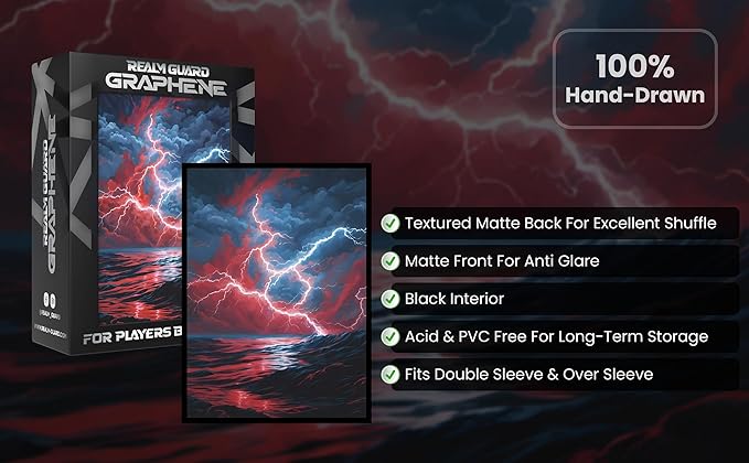 Graphene -100ct Textured Matte TCG/MTG Art Sleeves (Red/Blue Storm)