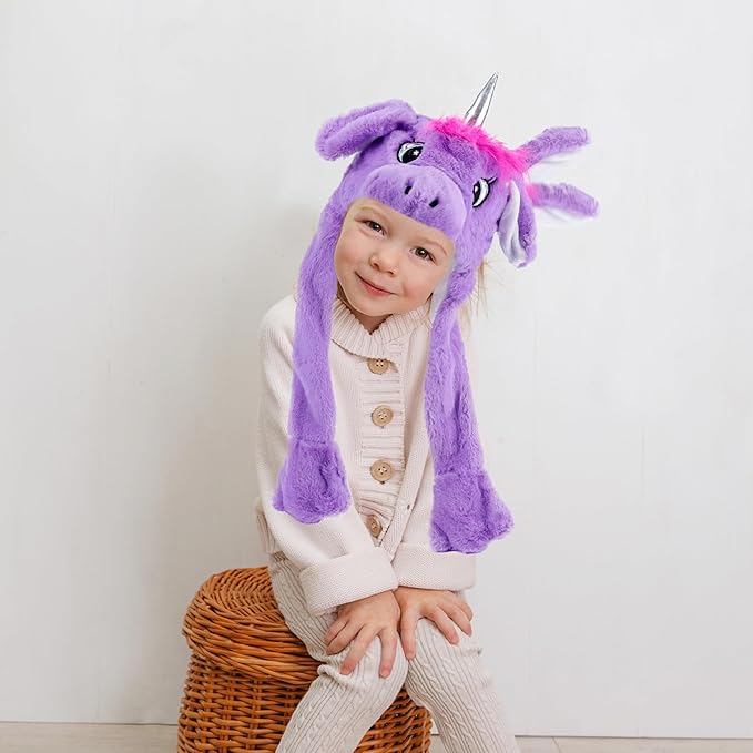 Animal Hat with Ears Moving Jumping Pop Up Beating Hat Plush Holiday Cosplay Dress Up Funny Gift for Kids