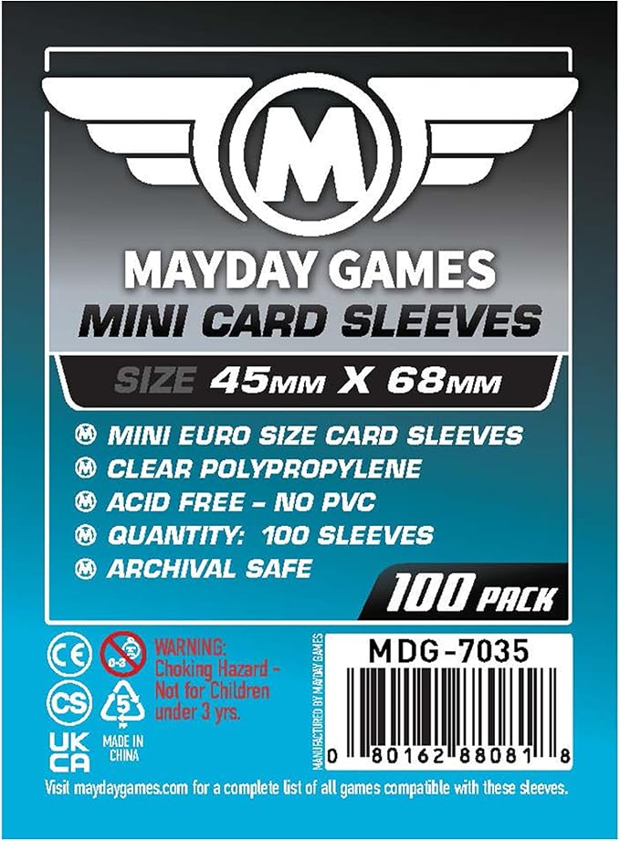 Mayday Games Mini Card Sleeve 45 MM X 68 MM pack of 100