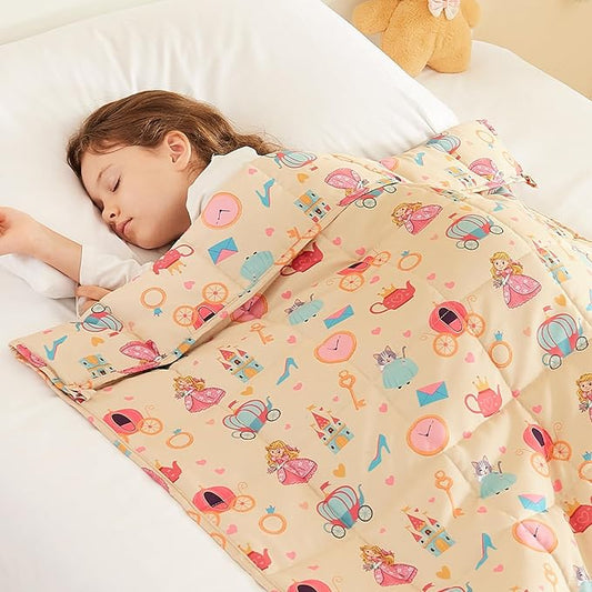 Weighted Blanket - 10 lbs Beige Princess Heavy Blanket - Small Size Breathable Lap Blanket(41"x60", 10 lbs)