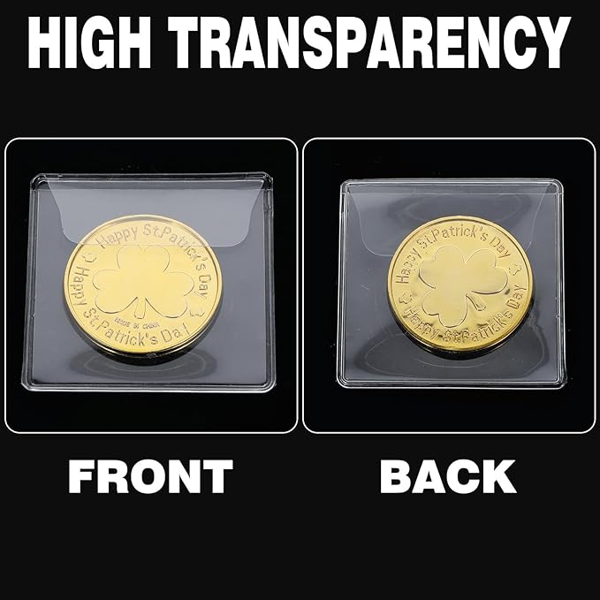 Mabor 25Pcs Coin Sleeves 2.1 x 2.1 Inches Clear Coin Protectors Single Pocket Small Pouches for Coin Storage Individual Plastic Coin Holders for Coin Currency Bills Collectors